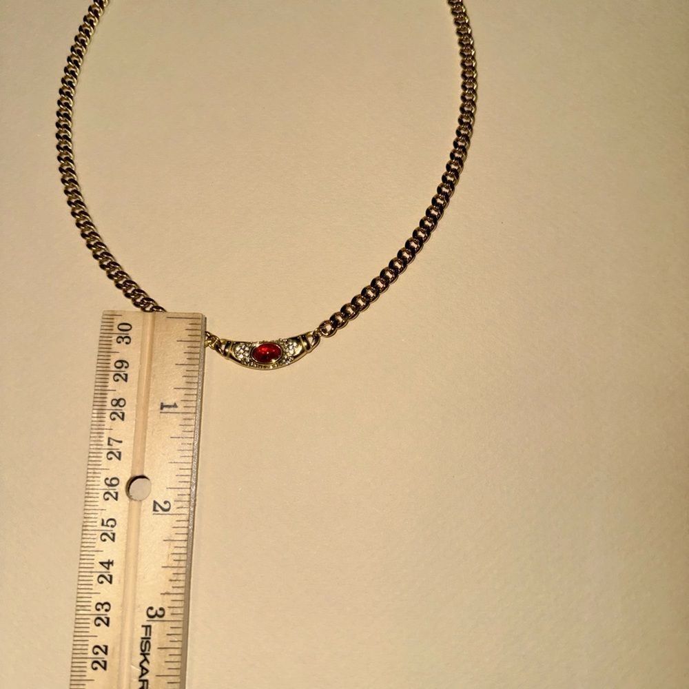 Vintage red diamond necklace N995 - Picture 7 of 8